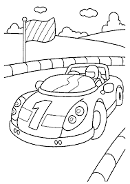 Coloriage et illustration d'un coloriage magique maternelle, une voiture mécanique. Coloriage Voiture De Course