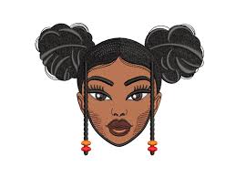 Machine Embroidery Design, Cute Girl, Natural Hair, Woman,