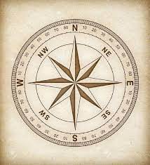 Compass Rose On Old Paper Simple Compass Compass Rose Compass Drawing