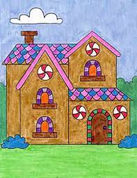 However, make sure to consider the rooms and features that you want the house to have as you draw the outer walls. How To Draw A Deluxe Gingerbread House Art Projects For Kids