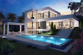 Panoramic Views In Gated Community Benahavis Modern Villas Luxury Homes Dream Houses Modern Villa Design Modern House Exterior