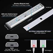 bewegingssensor kastverlichting verlichting onder de kast 10 led draadloze usb oplaadbare keukenverlichting op batter keukenverlichting kast verlichting led