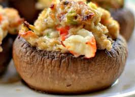 Recette Champignons Farcis Au Crabe Rapide Et Cremeux Crab Recipes Stuffed Mushrooms Recipes