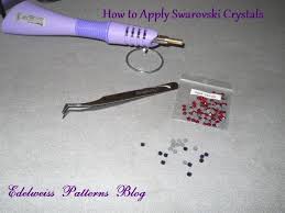 How To Apply Swarovski Crystals Hot Fix Flat Back Stones Edelweiss Patterns Blog Diy Crystals Swarovski Crystals Diy Swarovski Crystals