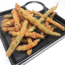 Bake them for 10 to 12 minutes until they are golden and crispy. Green Bean Fries With Cucumber Wasabi Dip Recipe Allrecipes