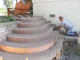 Finished Project Stamped Concrete Steps Concrete Steps Concrete Front Steps Patio Stairs