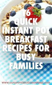 16 Quick Instant Pot Breakfast Recipes For Busy Families Breakfast Recipes Breakfast Instant Pot