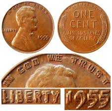 1955 Lincoln Wheat Penny Doubled Die Obverse Coin Value