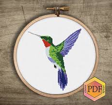 Hummingbird birds counted cross stitch pattern by tereena clarke to download and print online. Hummingbird Cross Stitch Pattern Modern Watercolor Bird Etsy Animal Cross Stitch Patterns Cross Stitch Patterns Modern Cross Stitch Patterns