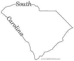 South Carolina Map Outline Printable State Shape Stencil Pattern Map Outline South Carolina Map