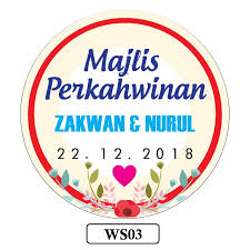 Terima kasih / #naimxmia (kalau ada). Sticker Kahwin Kad Kahwin Selatan