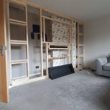It will give advantage since you can enjoy the show while keep getting warm from the fireplace since facing the same direction. Dad Covers Up Awkward Chimney Breast With Diy Media Wall Wales Online