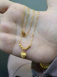 Panjang lebih kurang 50cm dan berat lebih kurang 9.76gram. Rantai Leher Emas 916 Asli Women S Fashion Jewellery On Carousell