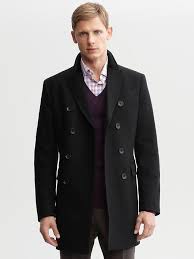 Banana Republic Black Wool Blend Double Breasted Coat Sharp Dressed Man Thrifted Outfits Refined Clothing