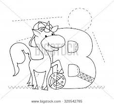 469x304 unicorn coloring pages realistic unicorn coloring pages. Letter B Funny Vector Photo Free Trial Bigstock