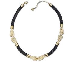 Black And Gold Necklace Nice Black And Gold Necklace Featuring Exquisitely Crafted Knots Sparkle Swarovski Black Gold Jewelry Cool Necklaces Swarovski Jewelry