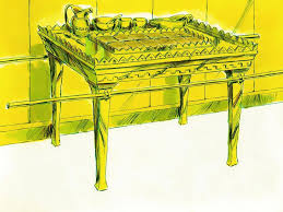 Exodus 37 V 10 16 A Table Made Of Acacia Wood Covered In Gold Was Made For The Holy Place It Too Had Golden Poles To Carry It Tabernacle The Tabernacle Moses