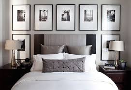 Art Over Headboard Contemporary Bedroom Kelly Deck Design Small Master Bedroom Photo Walls Bedroom Master Bedrooms Decor