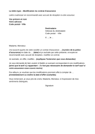 Assurances Modification Du Contrat D Assurance Lettre Type Ufc Que Choisir Apprendre La Comptabilite Modeles De Lettres Contrat D Assurance