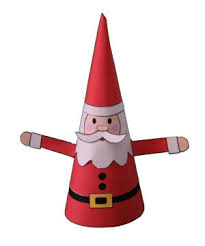 Download Cone Santa Paper Craft PSD Mockup Templates