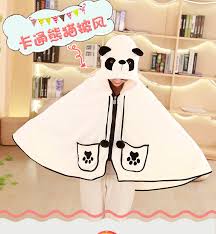 Us 18 46 29 Off Sweet Cartoon Giant Panda Cape Sweatshirt Cute Air Conditioning Officelunch Break Lazy Napping Blanket Cloak Sweatshirt In Hoodies