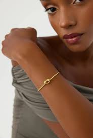 Bonding Love Knot Bracelet Love Knot Bangle Bracelet, 18K Gold-Plated  Sterling Silver Promise