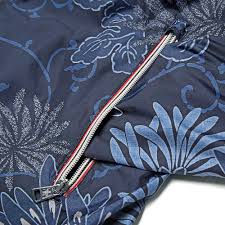 Diamond quilted panel puffer jacket. Moncler Floral Print Lyon Jacket Navy Multi End