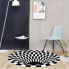 Black And White Optical Illusion Rug Pin On Inredning