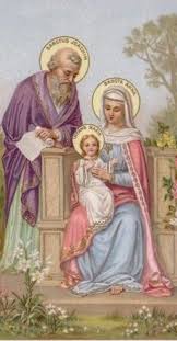 En estos tiempos difíciles, ellos están sirviendo de colchón en muchas de las familias destrozadas por unas causas o por otras. San Joaquin Y Santa Ana Educan A La Pequena Maria En El Respeto La Obediencia Y El Amor A Dios Vintage Holy Cards Antique Holy Card Catholic Pictures