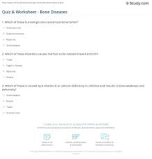 Bone is a fragile structure depending on the different loading. Quiz Worksheet Bone Diseases Study Com