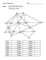 Monster Triangle Puzzle Angle Measures Using The Triangle Sum Theorem Theorems Geometry Triangles Triangle
