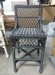 It's where you play, dine, work, sleep. Pottery Barn Delaney Rattan Wicker Indoor Patio Tall Dining Chair Barstool Black Ebay