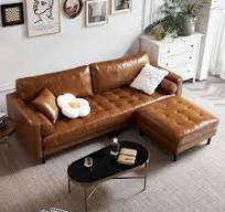 American Sofa Top Layer Cowhide Villa Retro Living Room Oil ...