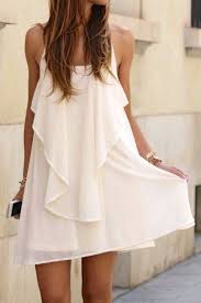 White Ruffle Spaghetti Strap Dress Fashion Sleeveless Mini Dress Casual Dresses