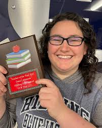Let's hear it for Mrs. Lindstrom! 😃💙👏 Today, the VFW Post 1221 of  Hibbing came to surprise Mrs. Dana Lindstrom with a "Teacher of the Year  Award" and a $50 check based
