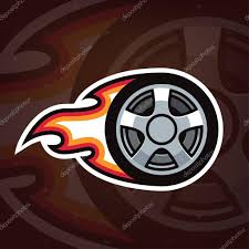 Burning Car Wheel Logo Design Cartoon Wheel In Fire Emblem For Car Repair Shop Motor Sport Team Drift Racing Vector Illustration Premium Vector In Adobe Illustrator Ai Ai Format