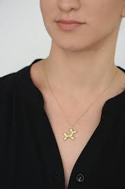 Balloon Dog Gold Necklace 14k Gold Dog Pendant Necklace Necklace With Balloon Dog Pendent Anim Balloon Dog Dog Pendent Dog Pendant