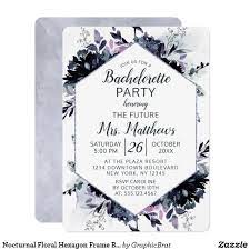 Nocturnal Floral Hexagon Frame Bachelorette Party Invitation Zazzle Com Hexagon Wedding Watercolor Bridal Shower Invitations Bachelorette Party Invitations