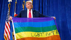 The rainbow flag, for me. Donald Trump Unfurled A Rainbow Flag With Lgbt Written On It At A Rally In Greeley Colorado To Express His So Called Support Quartz