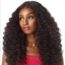 Black Deep Part Deep Wavy 18 inch Lace Wig