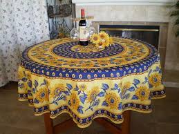 Cigale Blue Printed Cotton 70 Inches Round Table Cloths Etsy In 2020 Table Cloth Elegant Tablecloth Farmhouse Style Table