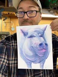 Goat and Pig Watercolor Painting, 2-pack of Farm Animal Art for Your  Farmhouse Wall Decor, 8x10 Signed Prints