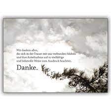 Nach biblischer überlieferung soll jesus von der höchsten stelle des ölbergs aus zum himmel aufgefahren. Elegante Trauer Dankeskarte Mit Himmel Wir Danken Allen Die Sich In Der Trauer Kartenkaufrausch De