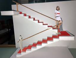 الرسم والاظهار المعماري arch drawing representation لوحة10 رسم واظهار درج بشاحطين u stairs في الاسقاطات العمودية والاكسنومت stairs architecture decor