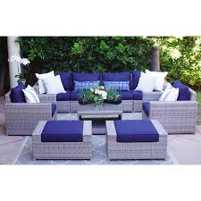 Kensington 9 Piece Sofa Set In 2020 Patio Furniture Sets Resin Wicker Patio Furniture Outdoor Furniture Sets