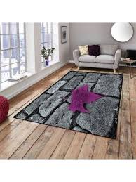 Stone Floor Purple Leaf Decorative Modern Living Room Kitchen Rug Kitchen Decor Modern Living Room Living Room Kitchen Grey Walls