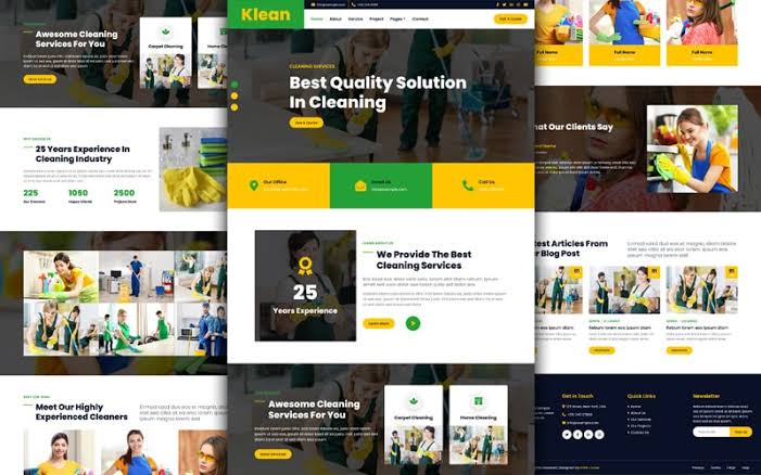 Modern Cleaning Service Website Layout, AI generated