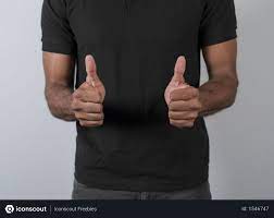 Free Man Wearing Black Tshirt And His Hands Shows Thumbs Up Photo Download In Png Jpg Format Black Tshirt Wearing Black Thumbs Up