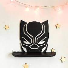 Wooden Shelf Panther Etsy Wooden Shelves Black Panther Room Black Panther Bedroom