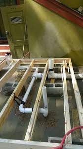 Also, all the pipe connections have been made, sometimes through the foundation, but no sinks, facets or other fixtures have been installed. Exterior Bath Plumbing Rough In Plumbing Rough In Bathroom Plumbing Basement Bathroom